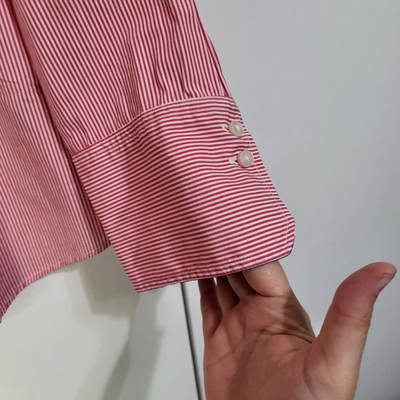 J. McLaughlin Women's SZ 6 Striped Button up Blouse Shirt - Picture 3 of 8